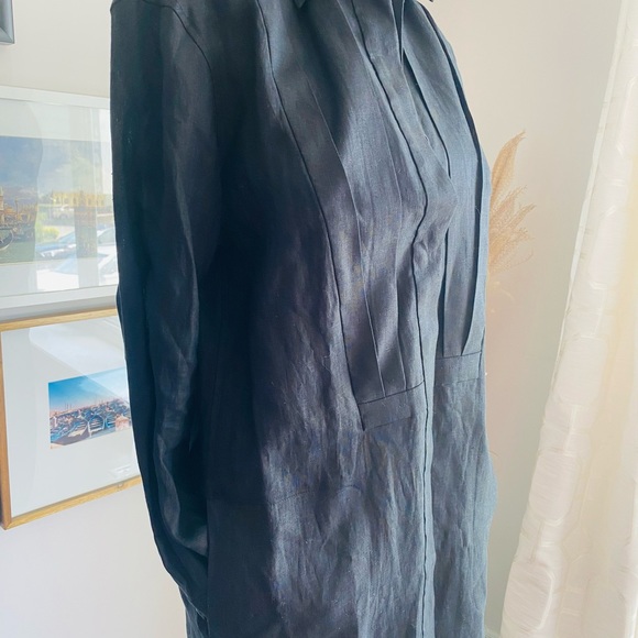 EQUIPMENT BLACK LINEN DRESS NEW fit larger - Picture 3 of 9
